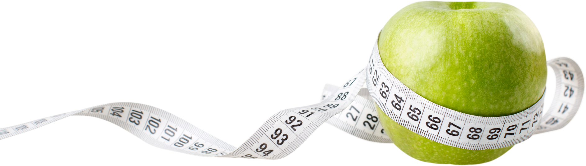 Apple with a Measuring Tape - Weight Loss Concept